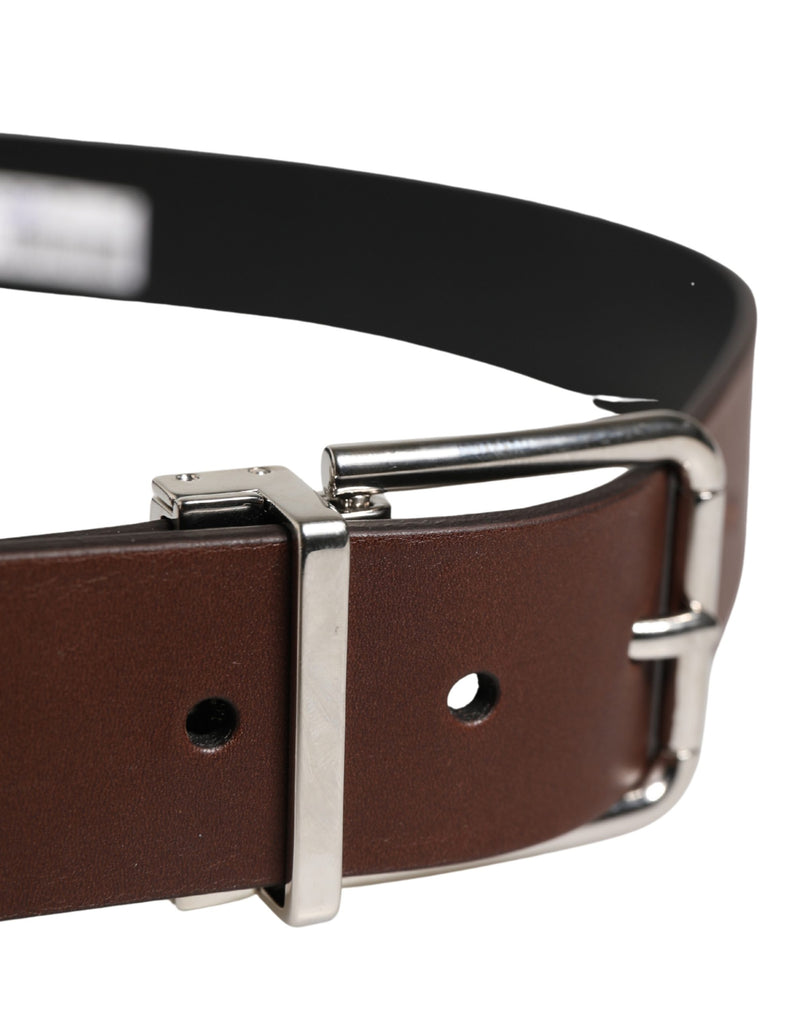 Ceinture Dolce &amp; Gabbana pour homme, en cuir marron classique avec boucle en métal