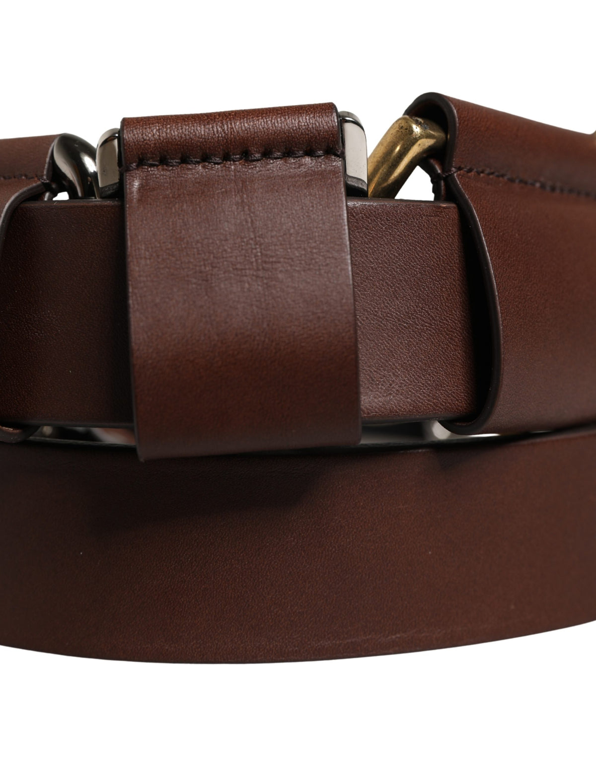 Ceinture Dolce &amp; Gabbana pour homme, en cuir marron classique avec boucle en métal