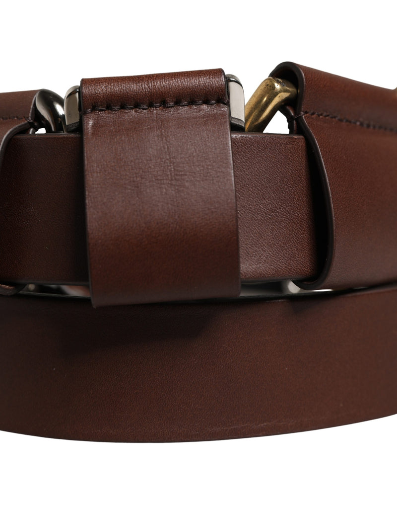 Ceinture Dolce &amp; Gabbana pour homme, en cuir marron classique avec boucle en métal