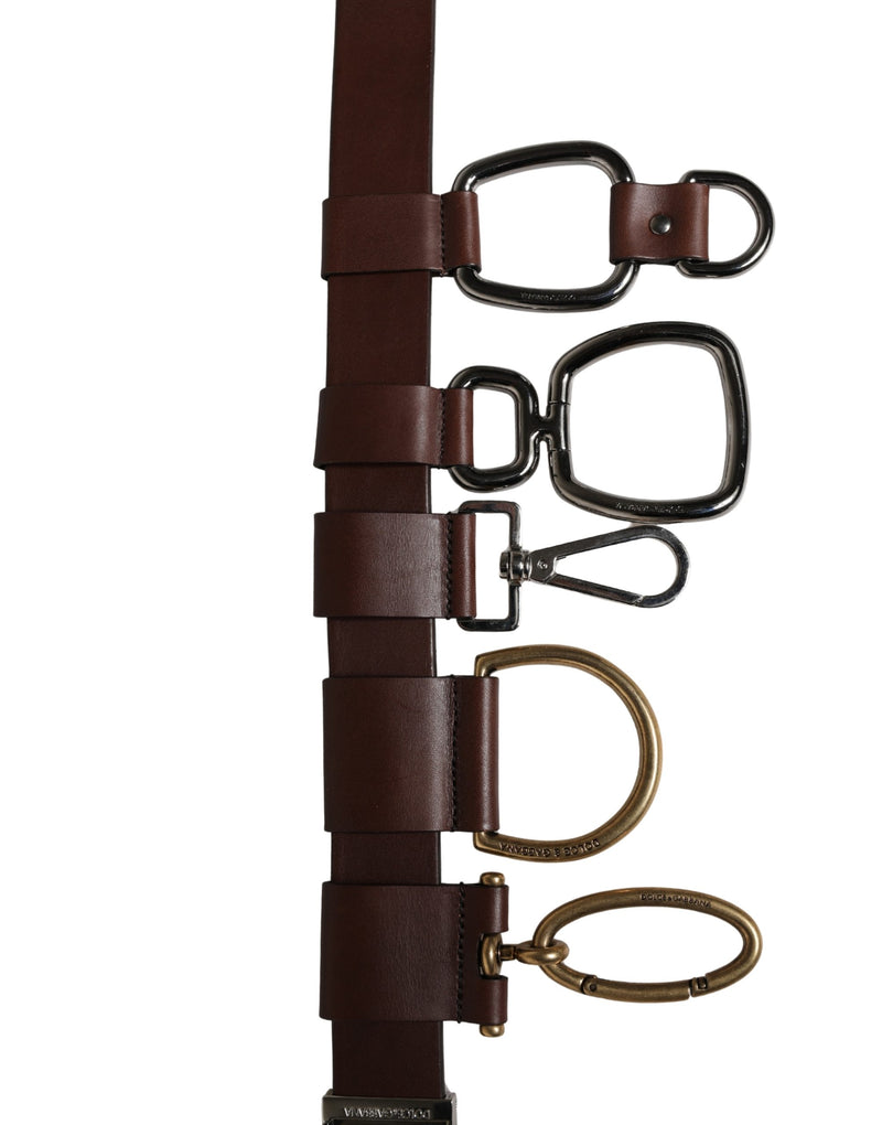 Ceinture Dolce &amp; Gabbana pour homme, en cuir marron classique avec boucle en métal