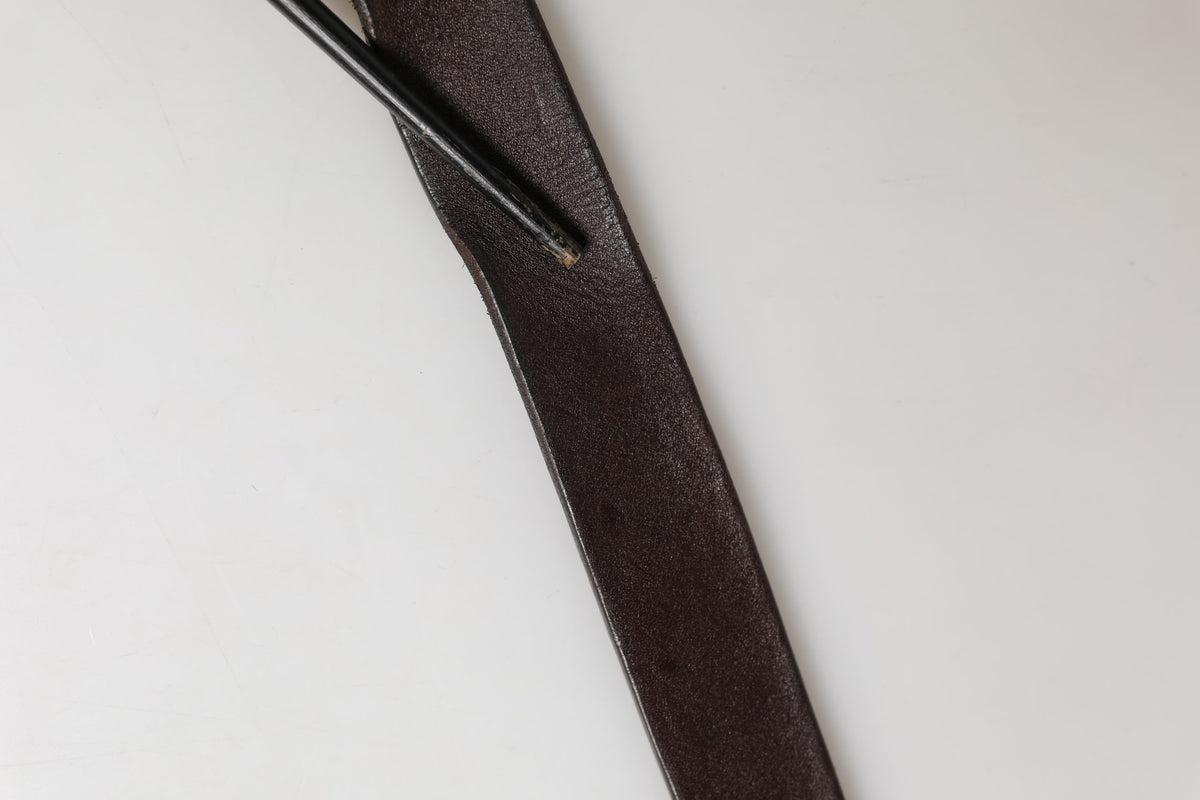 Ceinture Dolce &amp; Gabbana pour homme en cuir de veau marron avec logo et boucle métallique