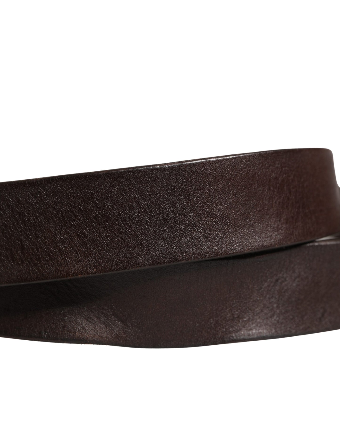 Ceinture Dolce &amp; Gabbana pour homme en cuir marron avec logo et boucle métallique