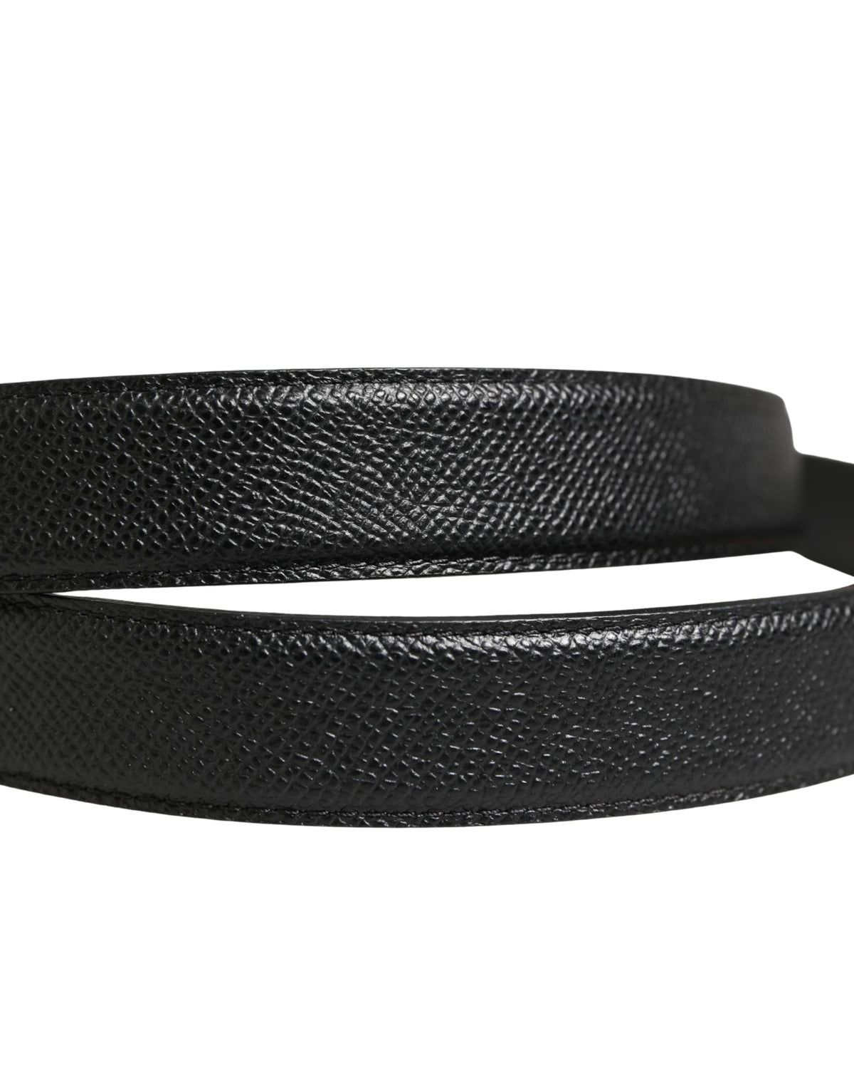 Ceinture Dolce &amp; Gabbana pour homme en cuir de veau noir avec logo et boucle métallique