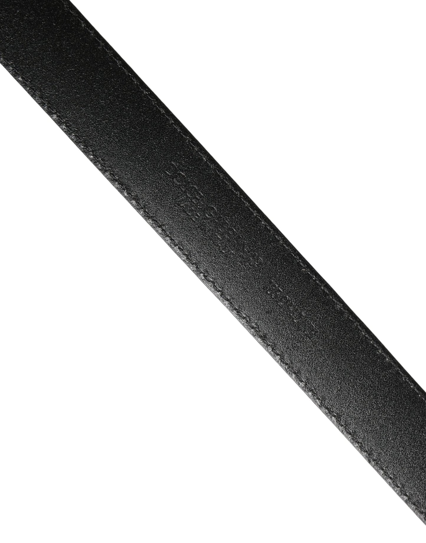 Ceinture Dolce &amp; Gabbana pour homme en cuir de veau noir avec logo et boucle métallique
