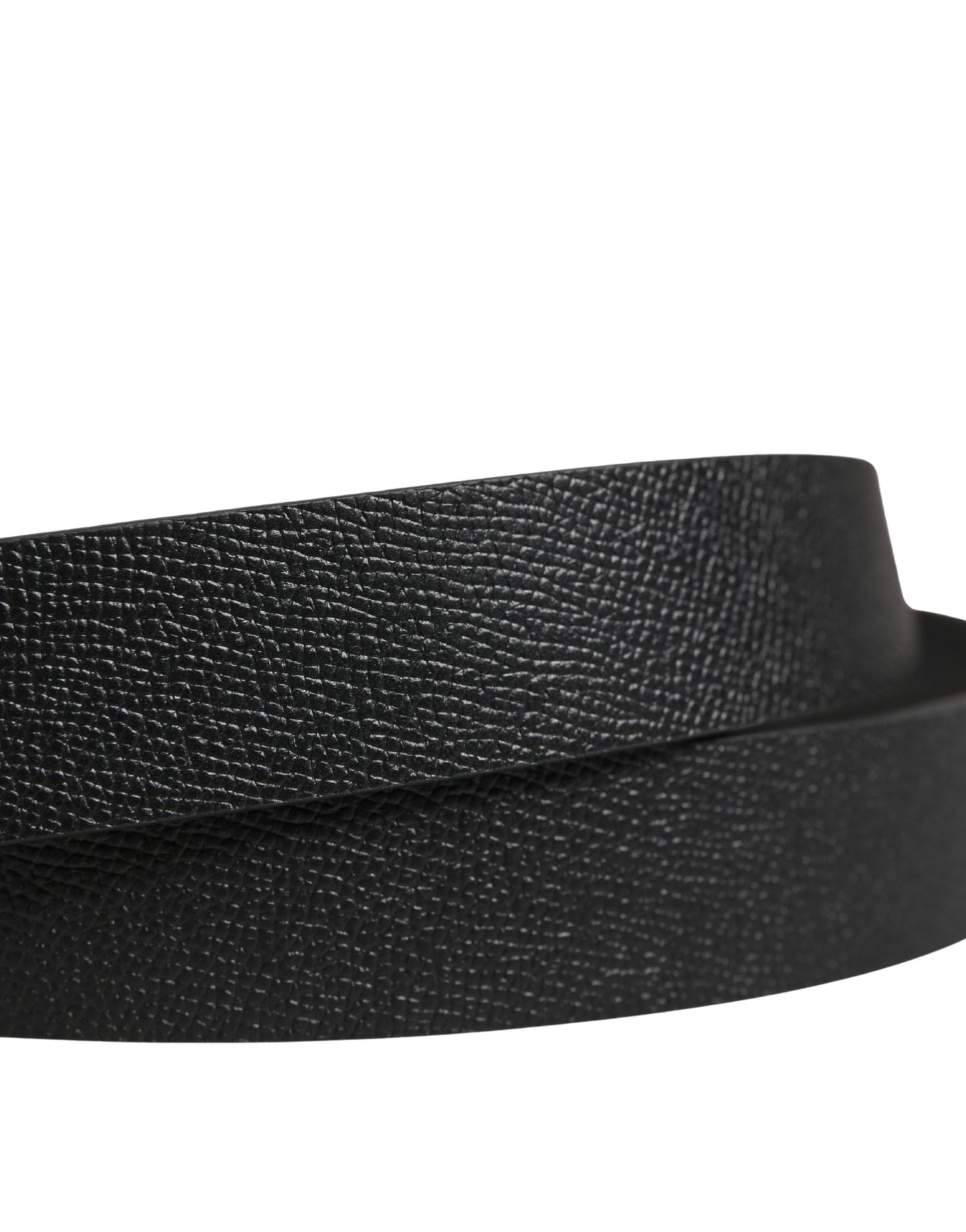 Ceinture Dolce &amp; Gabbana pour homme en cuir de veau noir avec boucle en métal