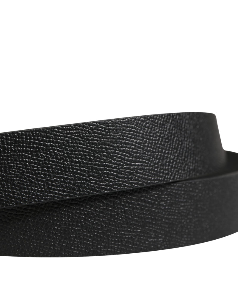 Ceinture Dolce &amp; Gabbana pour homme en cuir de veau noir avec boucle en métal