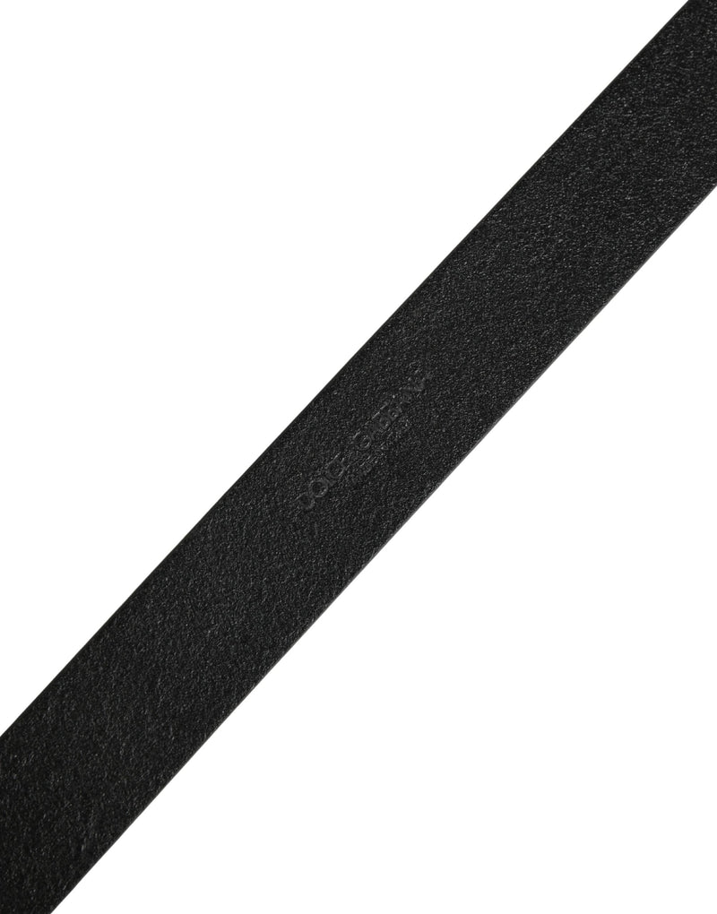 Ceinture Dolce &amp; Gabbana pour homme en cuir de veau noir avec boucle en métal