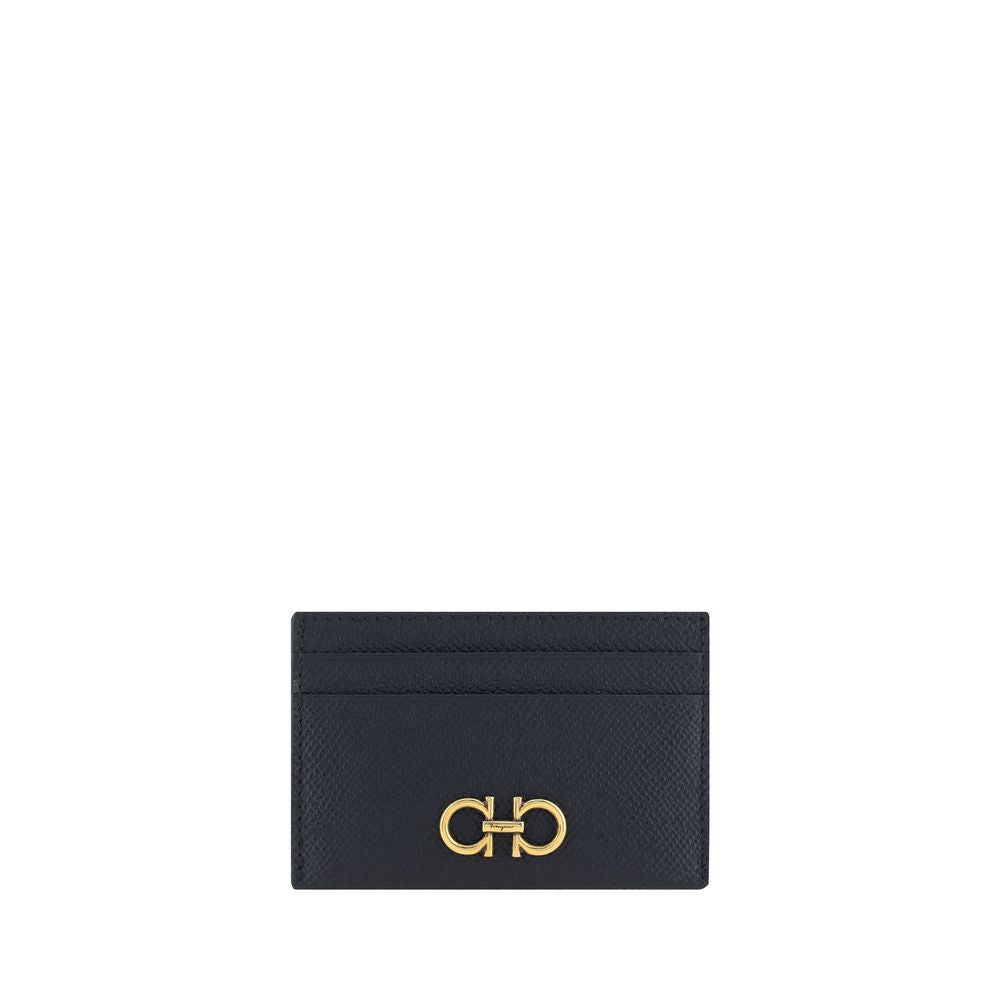 Ferragamo Black Calf Leather Bos Taurus Wallet - Elegance & Functionality