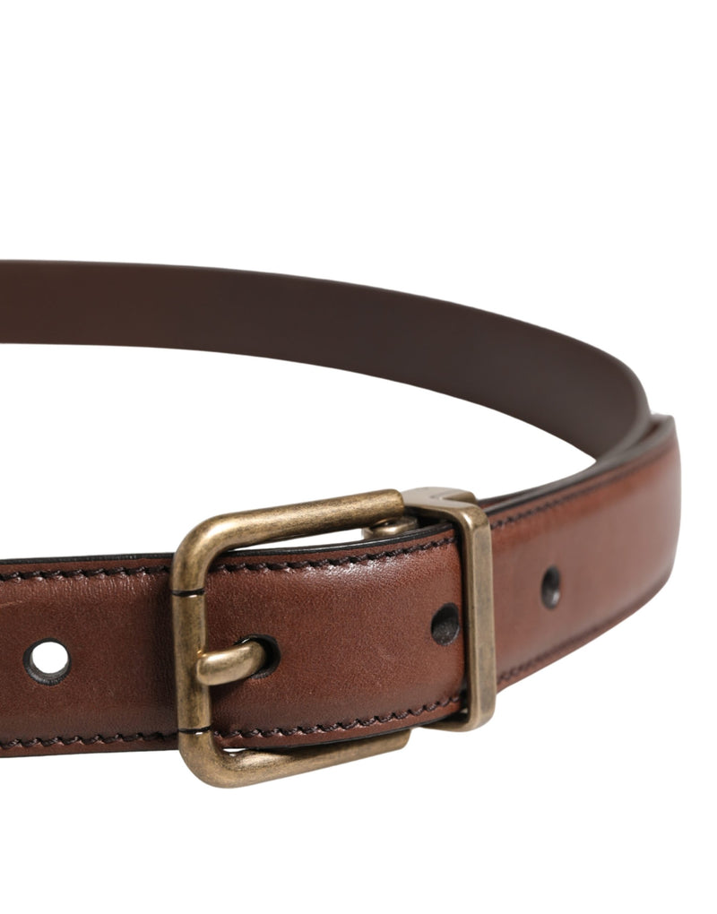 Ceinture Dolce &amp; Gabbana pour homme, en cuir marron classique avec boucle en métal
