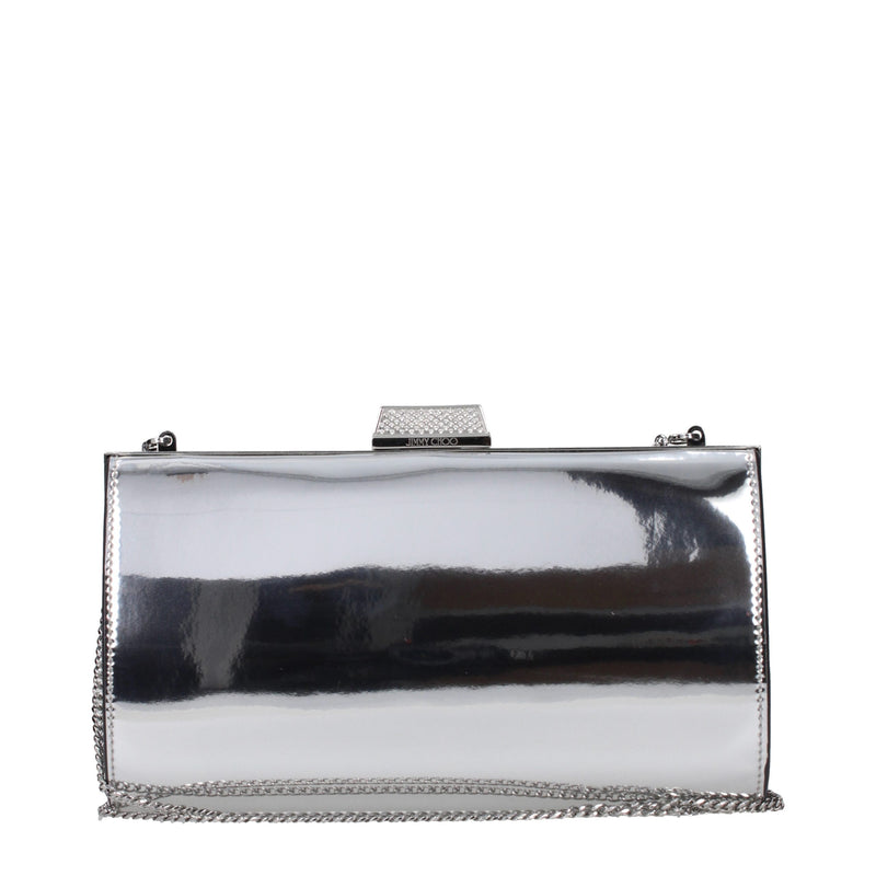 Jimmy Choo Zahra Gray Leather Clutch Bag - Elegant & Versatile