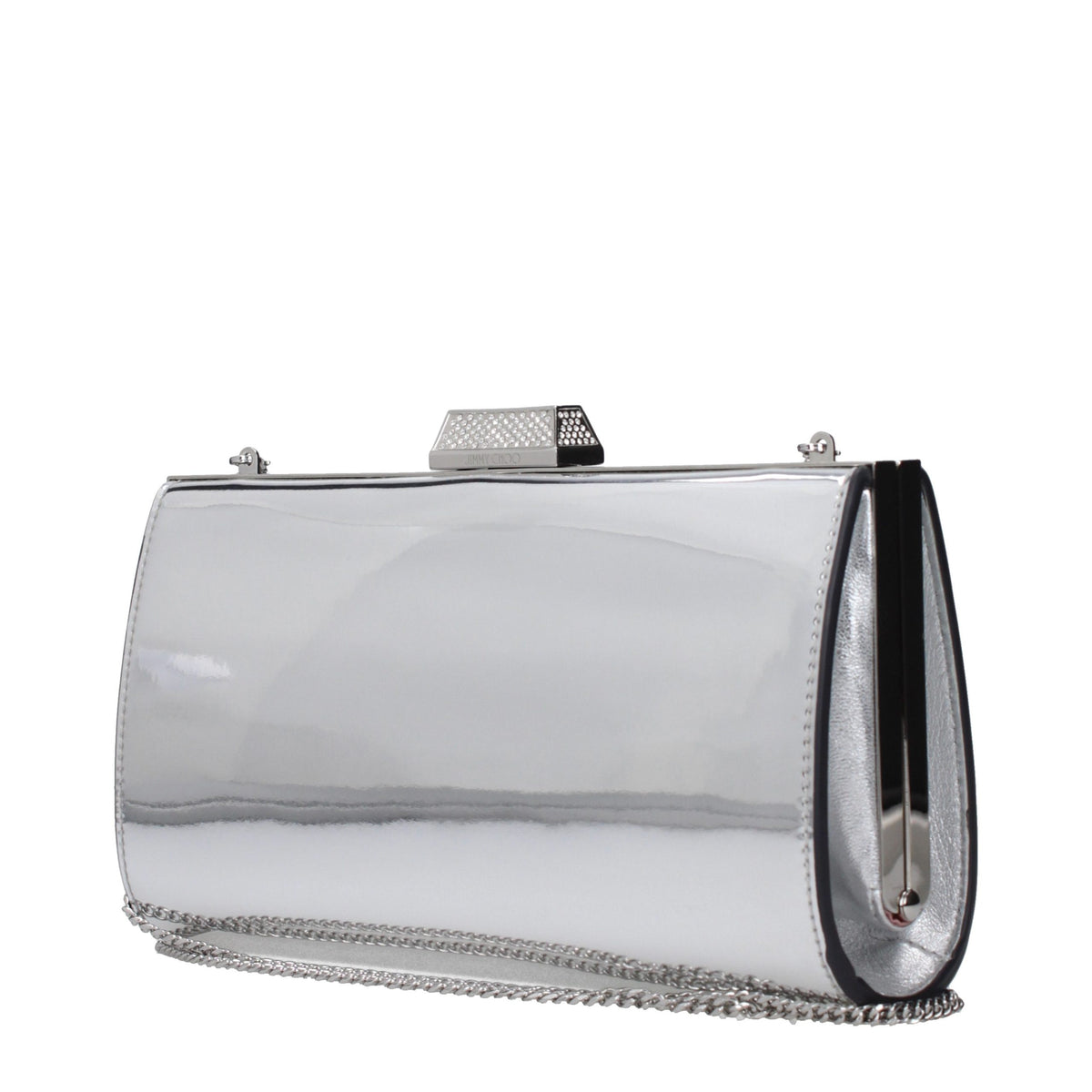 Jimmy Choo Zahra Gray Leather Clutch Bag - Elegant & Versatile