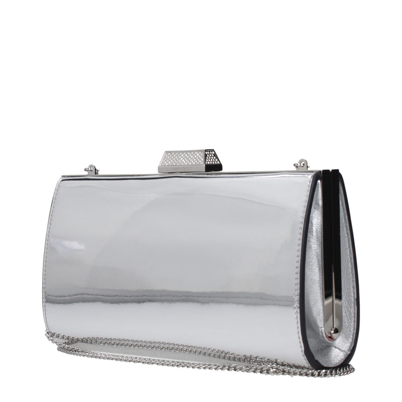 Jimmy Choo Zahra Gray Leather Clutch Bag - Elegant & Versatile