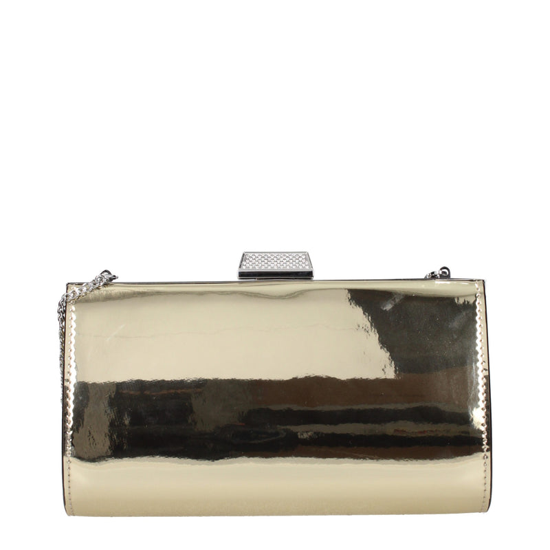 Jimmy Choo Zahra Gold Leather Clutch Bag - Elegant & Versatile