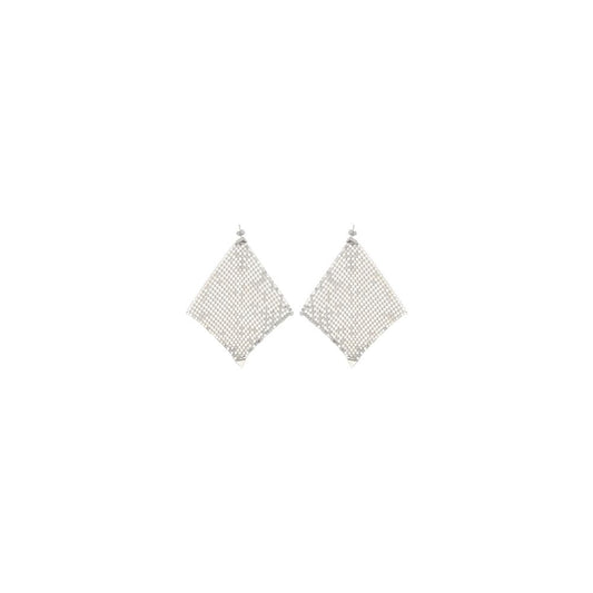 Rabanne Pixel Chainmail Silver Brass Earrings