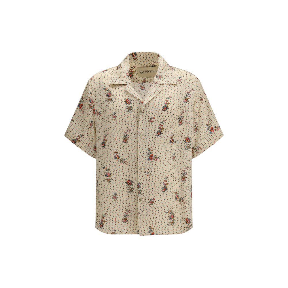 Valentino Multicolor Silk Pattern Shirt - Papier Floral Print