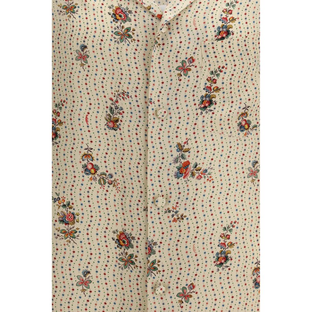 Valentino Multicolor Silk Pattern Shirt - Papier Floral Print