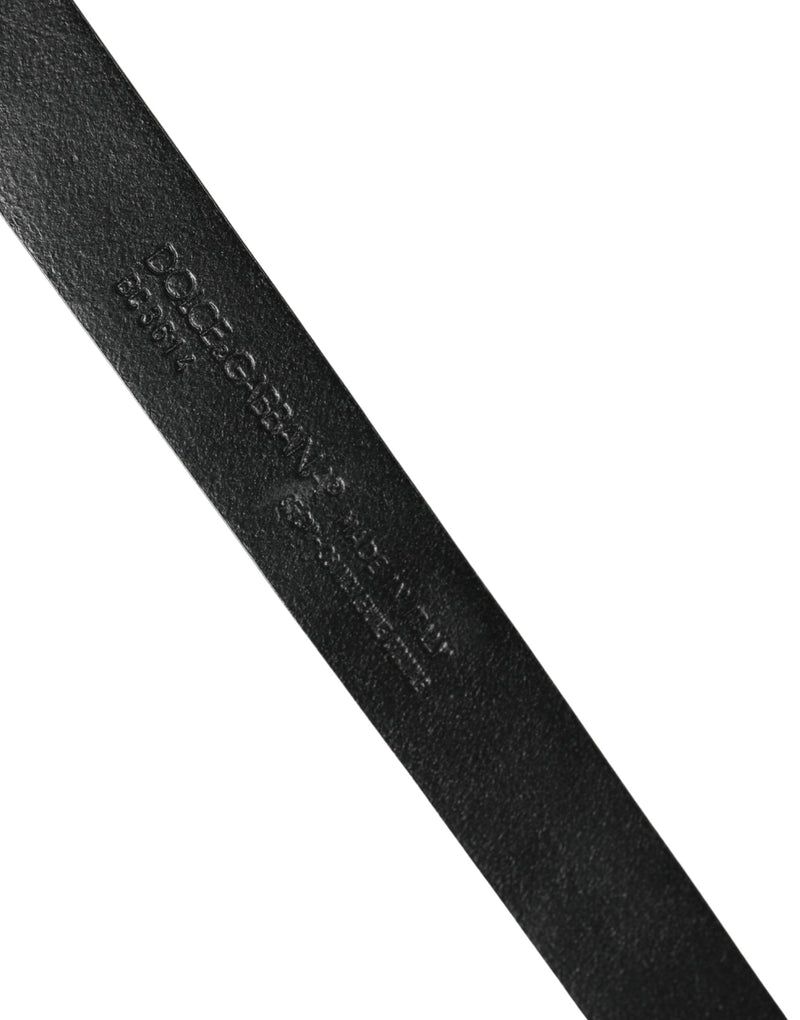 Ceinture Dolce &amp; Gabbana pour homme en cuir exotique noir avec boucle en métal