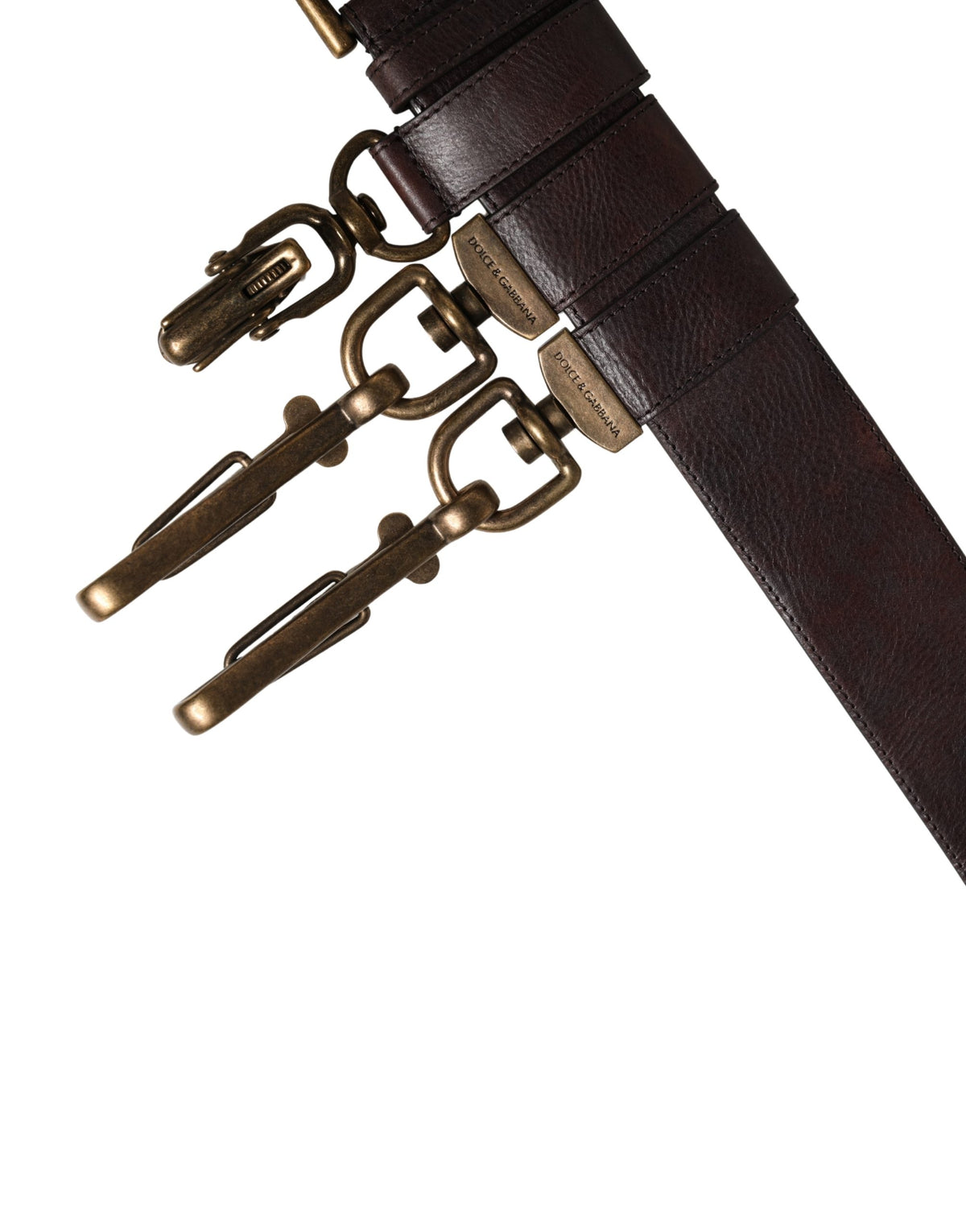 Ceinture Dolce &amp; Gabbana pour homme en cuir de veau marron avec boucle en métal