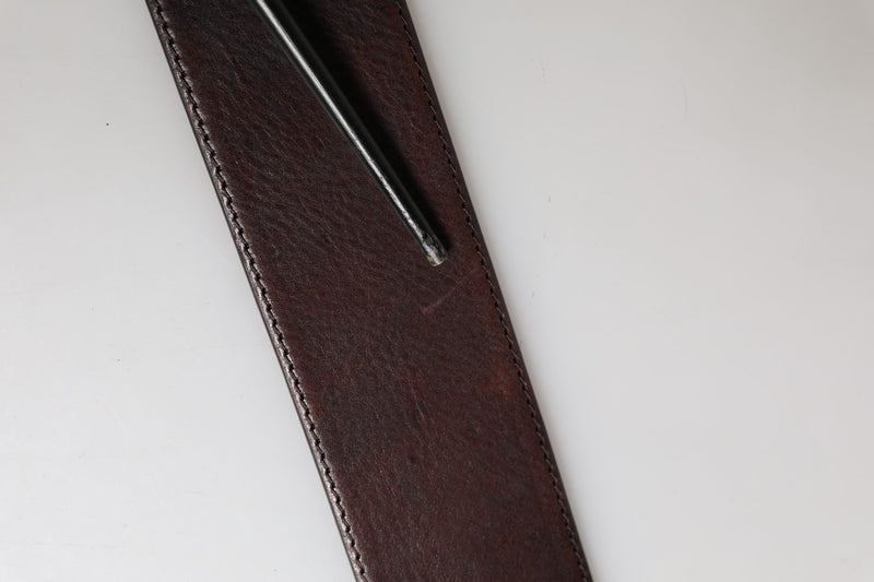 Ceinture Dolce &amp; Gabbana pour homme en cuir de veau marron avec boucle en métal