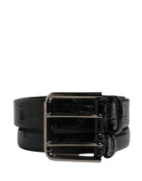 Ceinture à double sangle en cuir exotique noir pour homme Dolce &amp; Gabbana