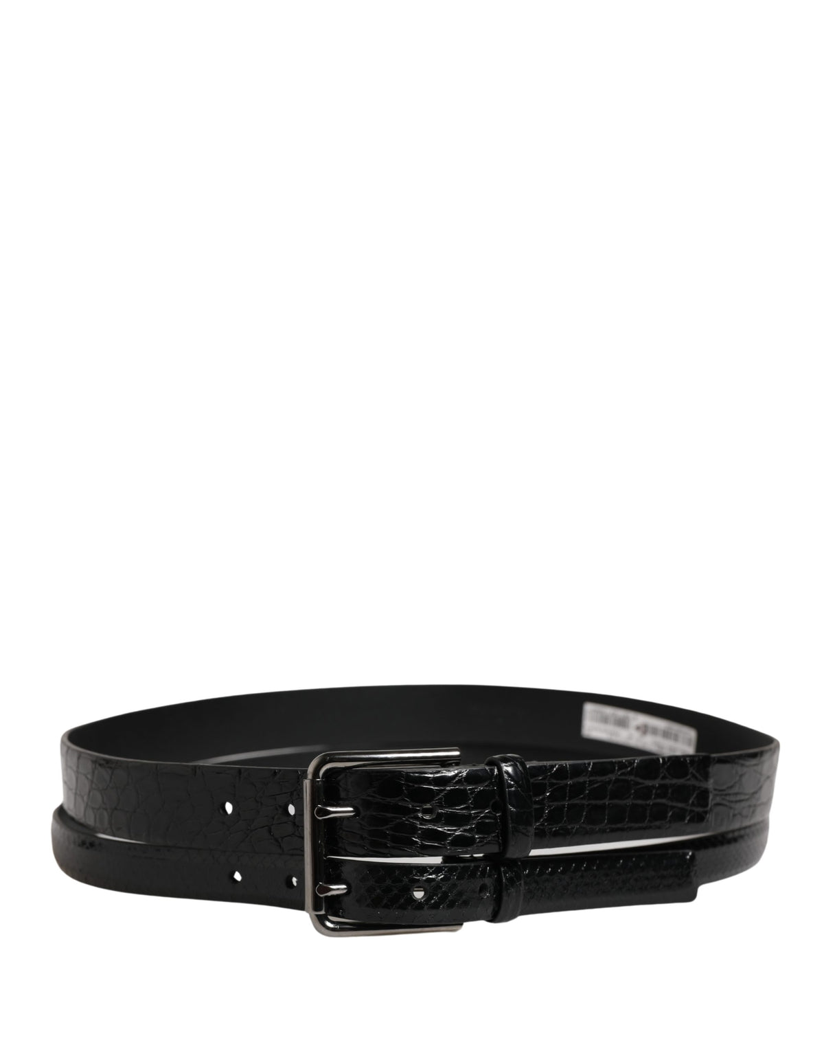 Ceinture à double sangle en cuir exotique noir pour homme Dolce &amp; Gabbana