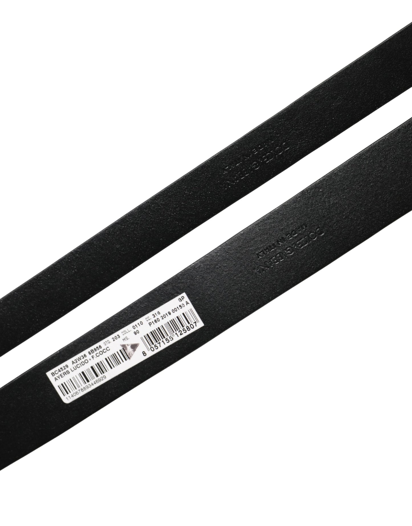 Ceinture à double sangle en cuir exotique noir pour homme Dolce &amp; Gabbana