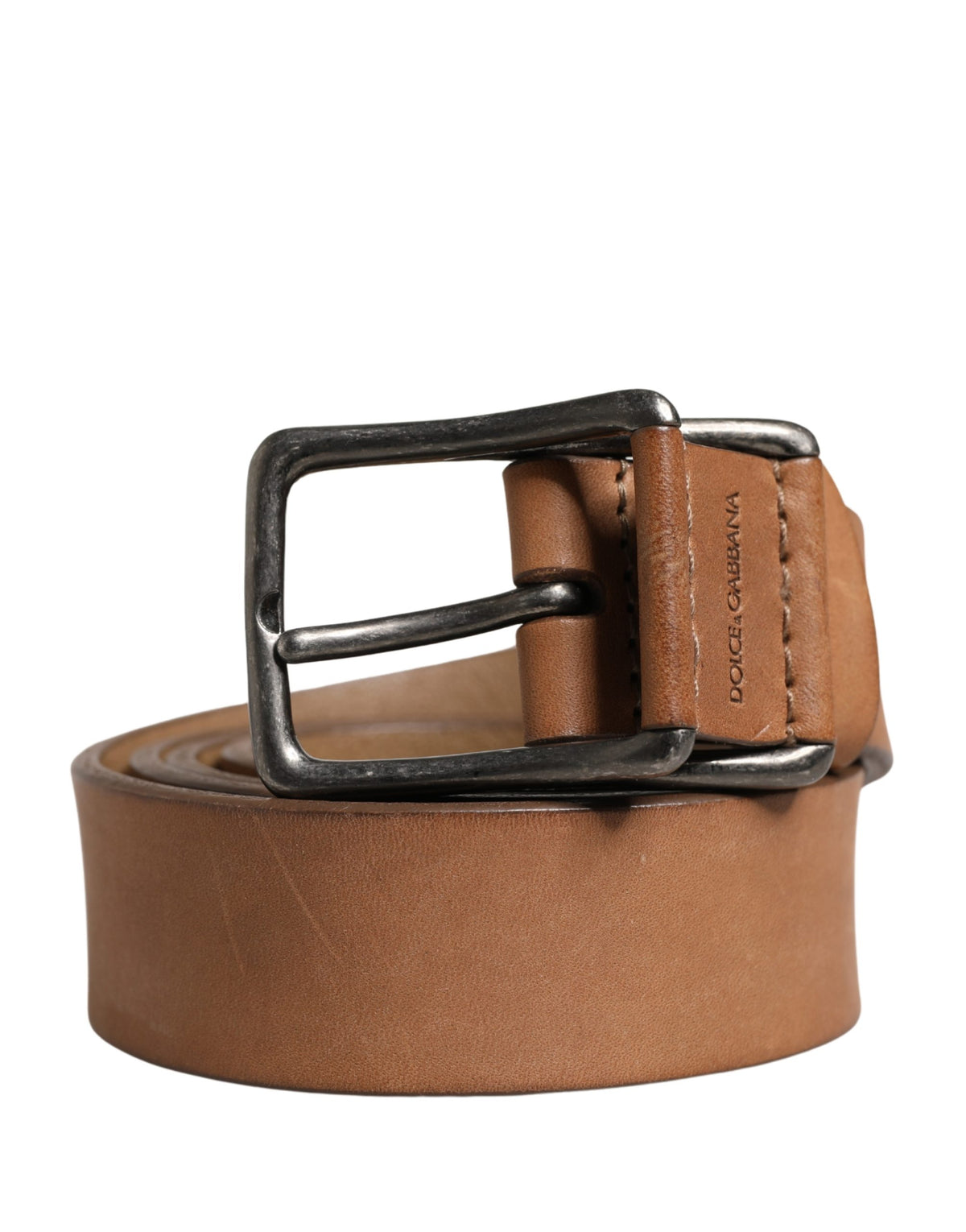 Ceinture Dolce &amp; Gabbana pour homme en cuir marron avec boucle classique en métal