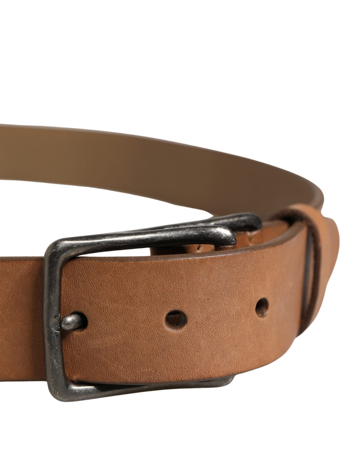 Ceinture Dolce &amp; Gabbana pour homme en cuir marron avec boucle classique en métal
