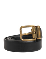 Ceinture Dolce &amp; Gabbana pour homme, en cuir noir classique avec boucle en métal