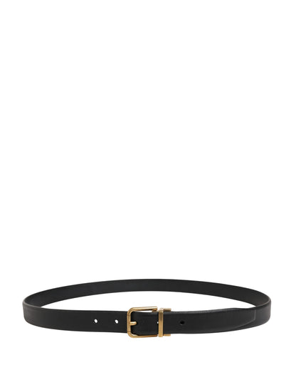 Ceinture Dolce &amp; Gabbana pour homme, en cuir noir classique avec boucle en métal