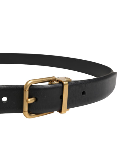 Ceinture Dolce &amp; Gabbana pour homme, en cuir noir classique avec boucle en métal