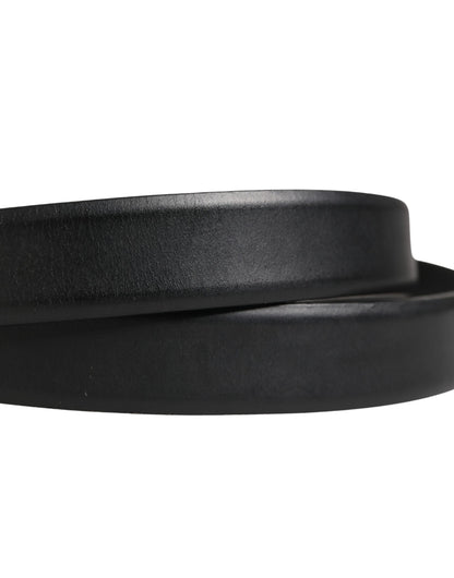 Ceinture Dolce &amp; Gabbana pour homme, en cuir noir classique avec boucle en métal