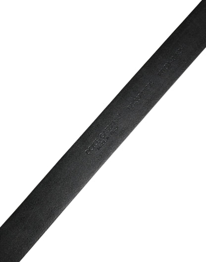 Ceinture Dolce &amp; Gabbana pour homme, en cuir noir classique avec boucle en métal