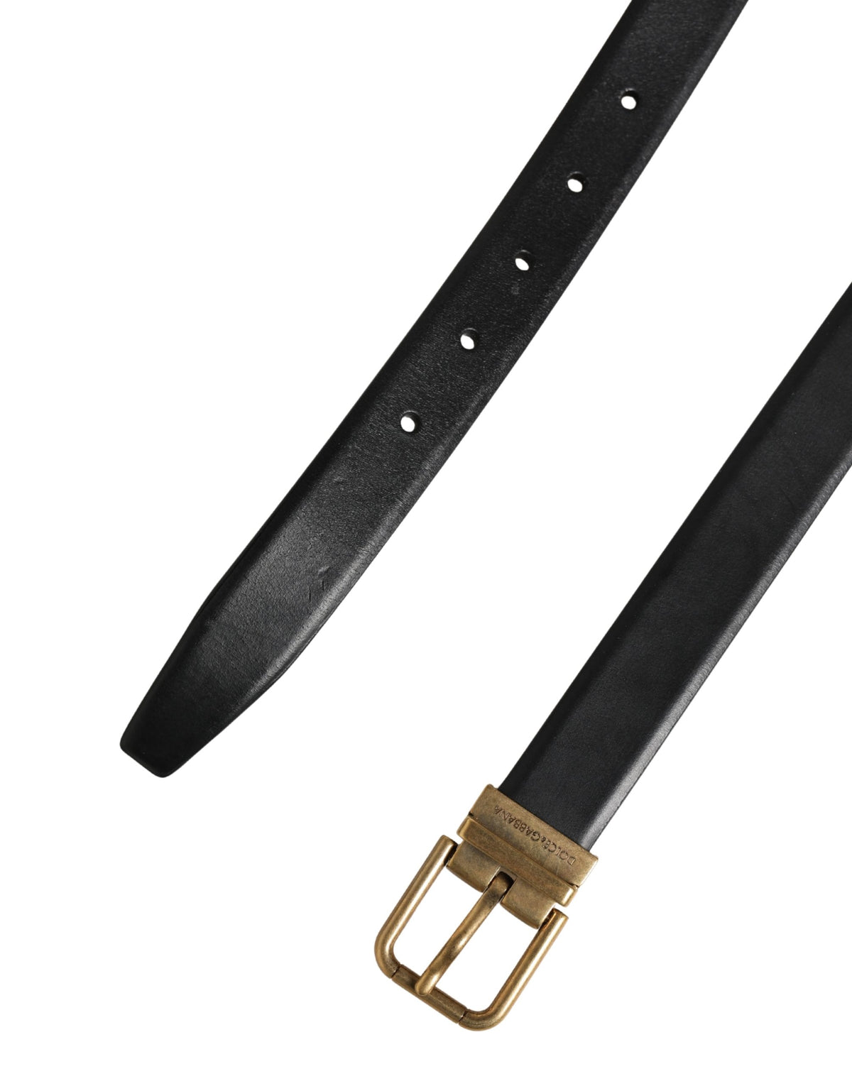 Ceinture Dolce &amp; Gabbana pour homme, en cuir noir classique avec boucle en métal