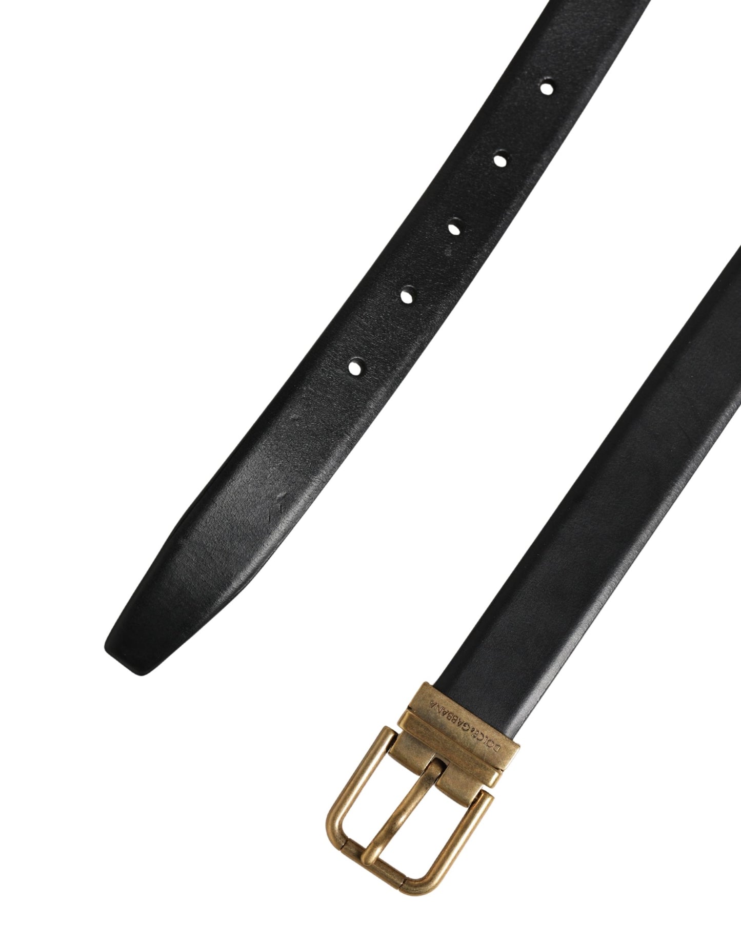 Ceinture Dolce &amp; Gabbana pour homme, en cuir noir classique avec boucle en métal