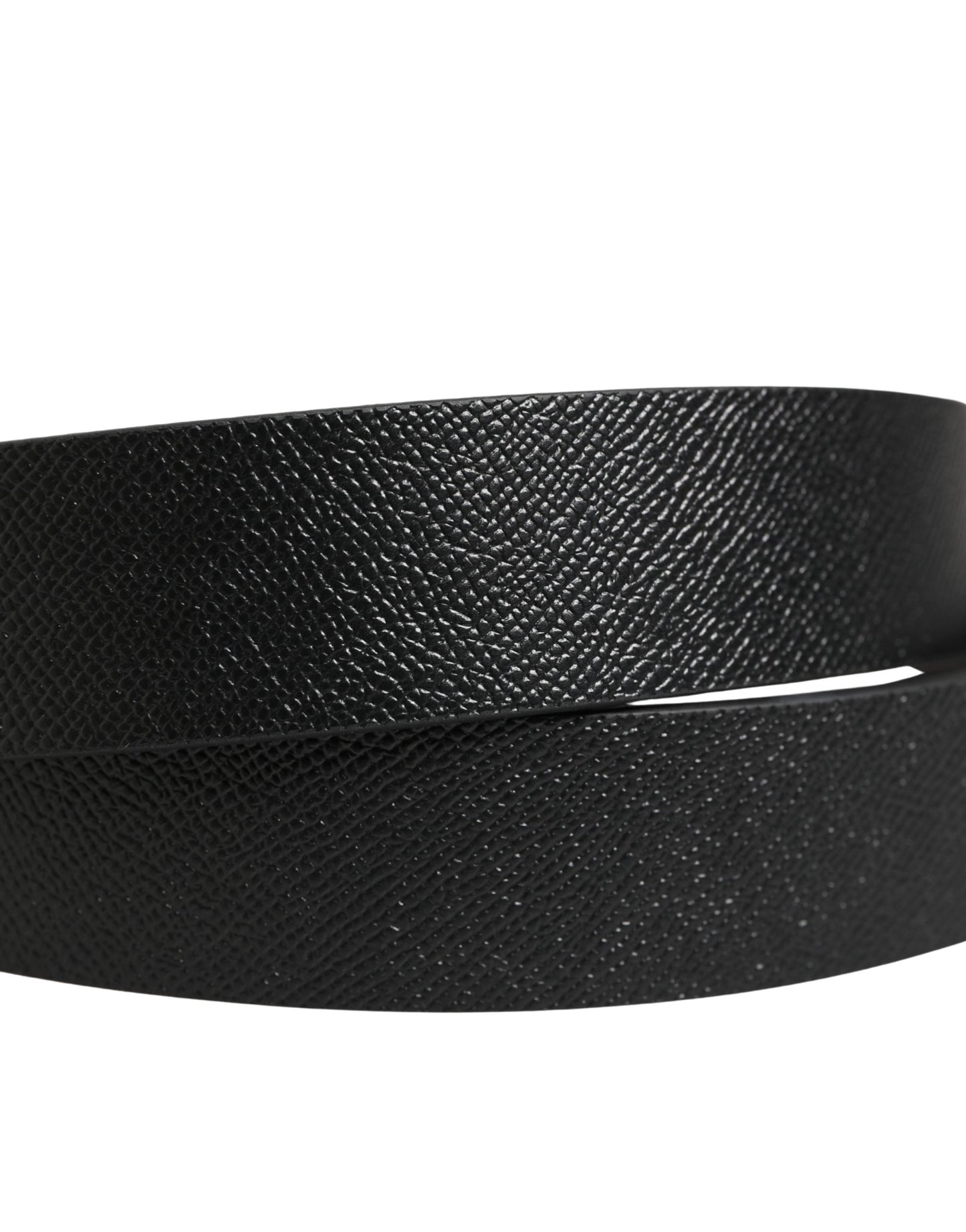Ceinture Dolce &amp; Gabbana classique en cuir noir avec logo et boucle métallique