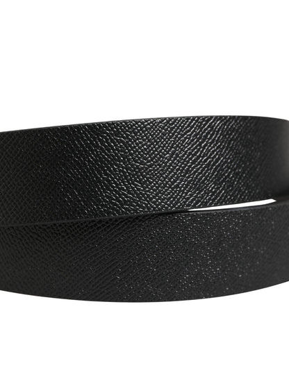 Ceinture Dolce &amp; Gabbana classique en cuir noir avec logo et boucle métallique