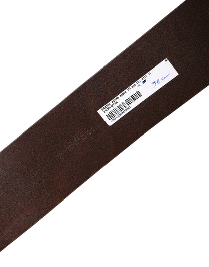 Dolce &amp; Gabbana Ceinture ronde en cuir marron à taille large et métal