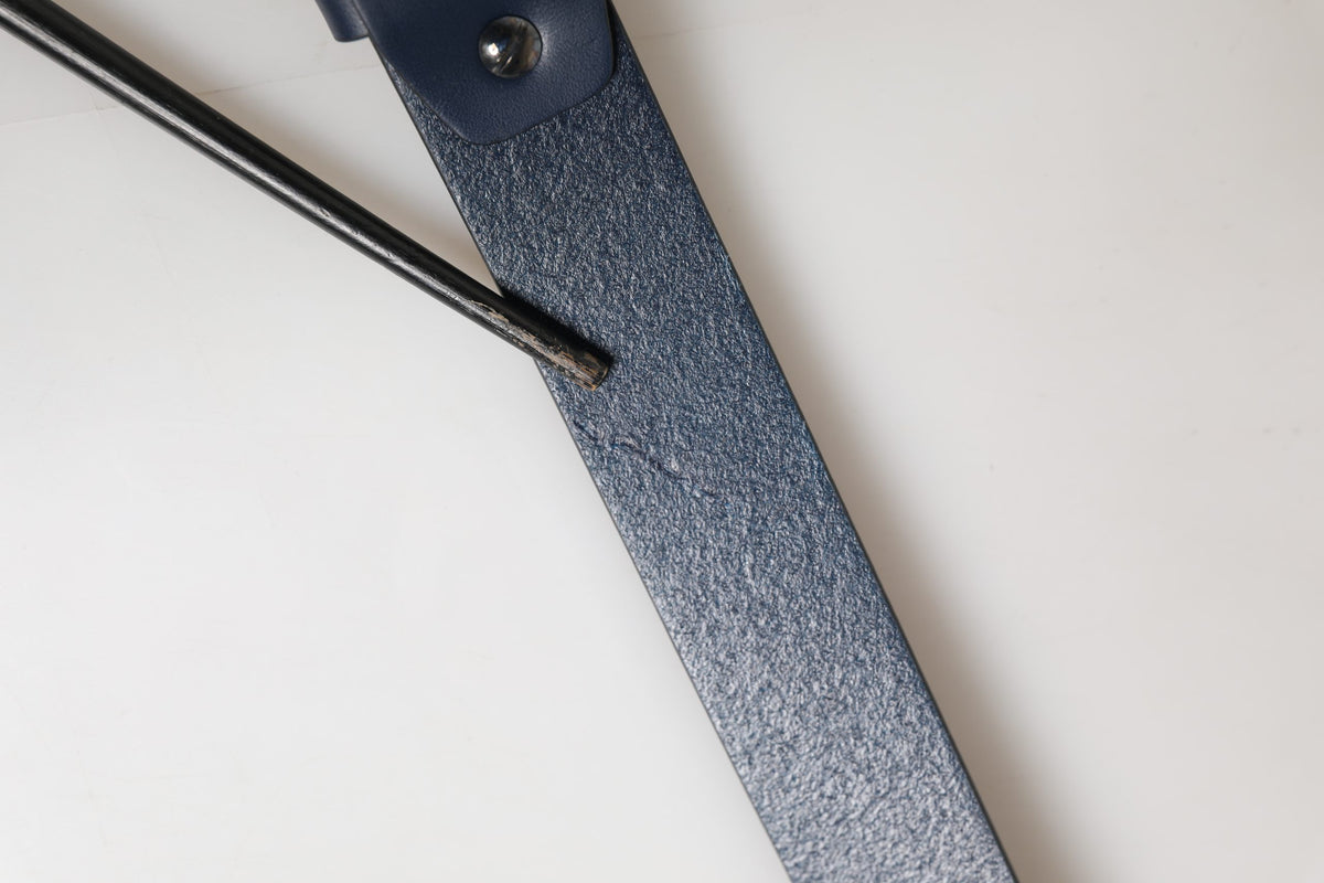 Ceinture Dolce &amp; Gabbana en cuir de veau bleu avec boucle métallique et logo