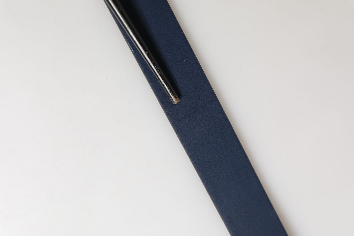 Ceinture Dolce &amp; Gabbana en cuir de veau bleu avec boucle métallique et logo