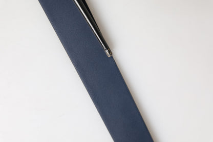 Ceinture Dolce &amp; Gabbana pour homme en cuir de veau bleu avec logo et boucle métallique