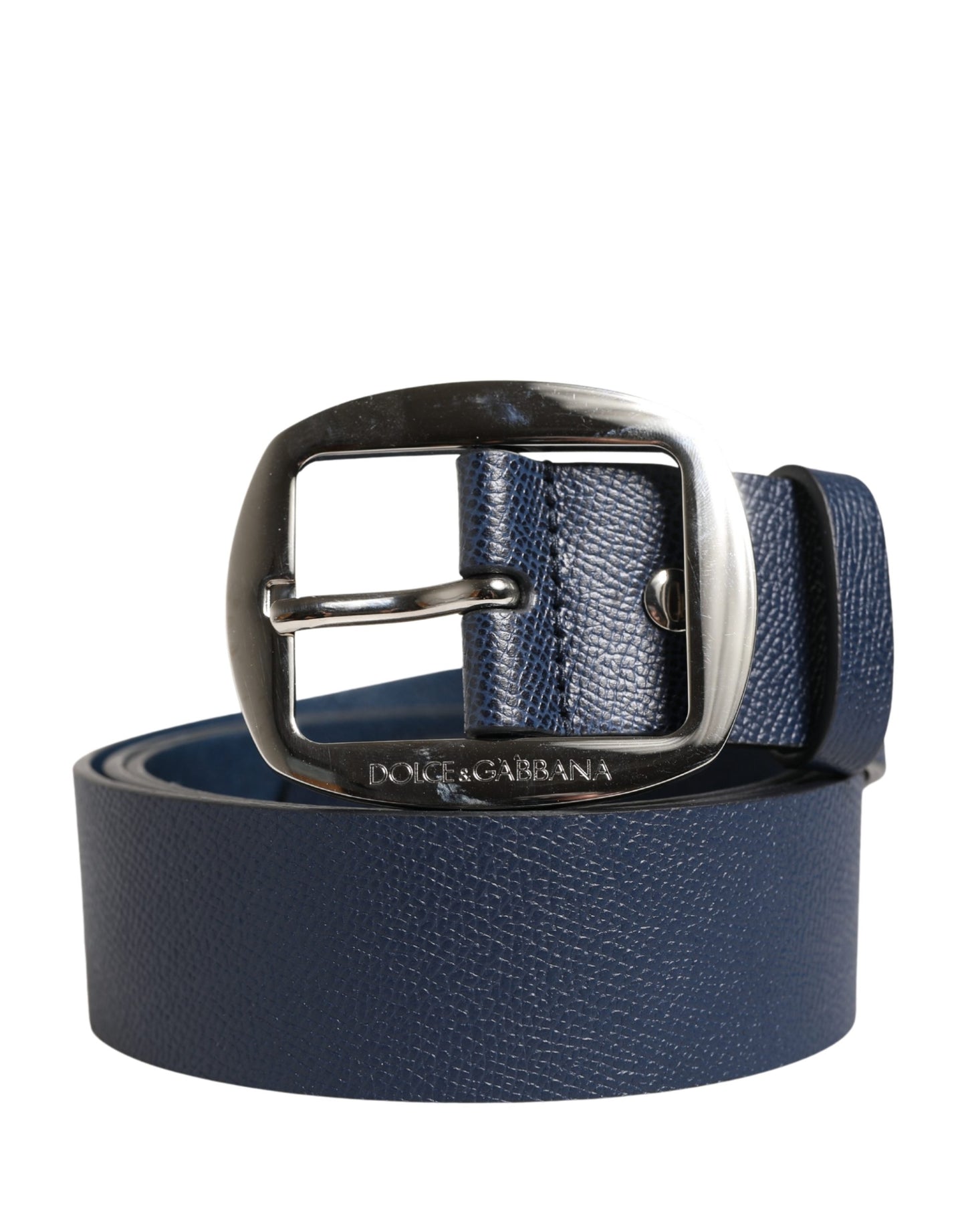 Ceinture Dolce &amp; Gabbana pour homme, en cuir bleu classique avec boucle en métal