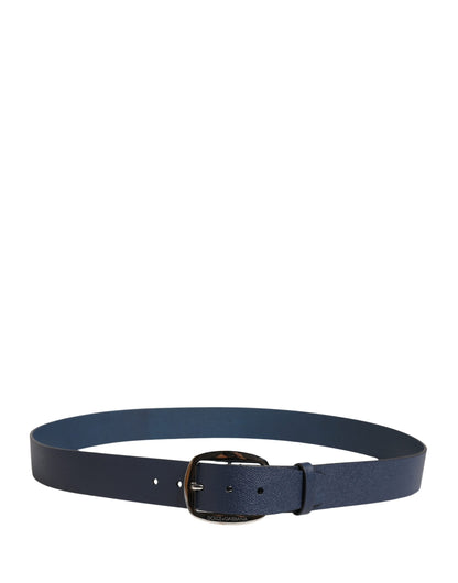 Ceinture Dolce &amp; Gabbana pour homme, en cuir bleu classique avec boucle en métal