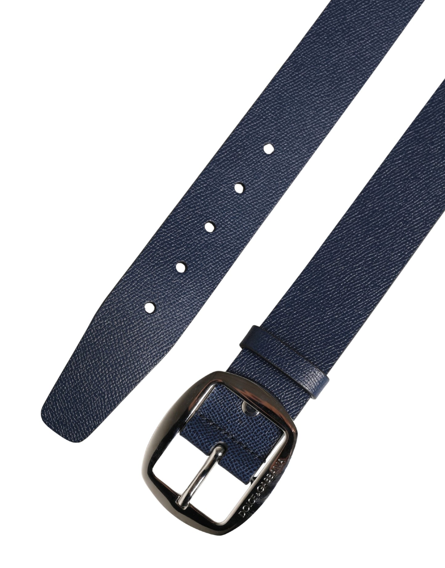 Ceinture Dolce &amp; Gabbana pour homme, en cuir bleu classique avec boucle en métal