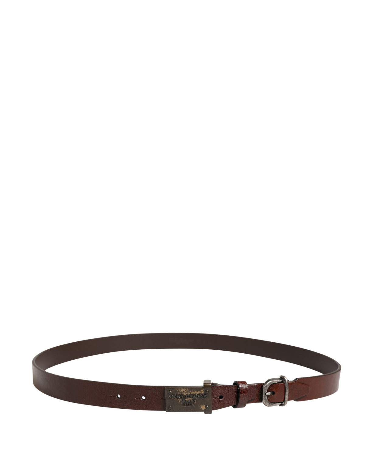 Ceinture Dolce &amp; Gabbana pour homme, en cuir marron classique avec boucle logo.