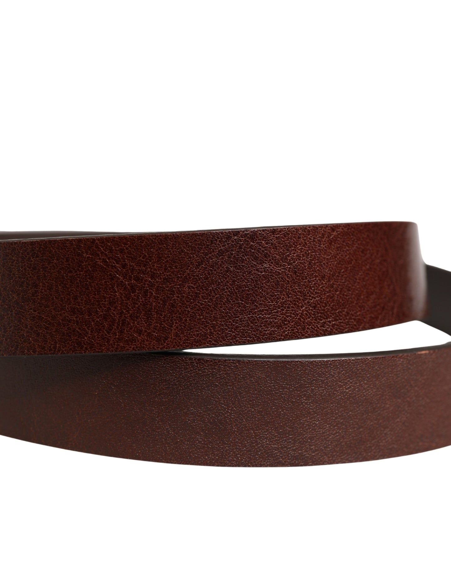 Ceinture Dolce &amp; Gabbana pour homme, en cuir marron classique avec boucle logo.