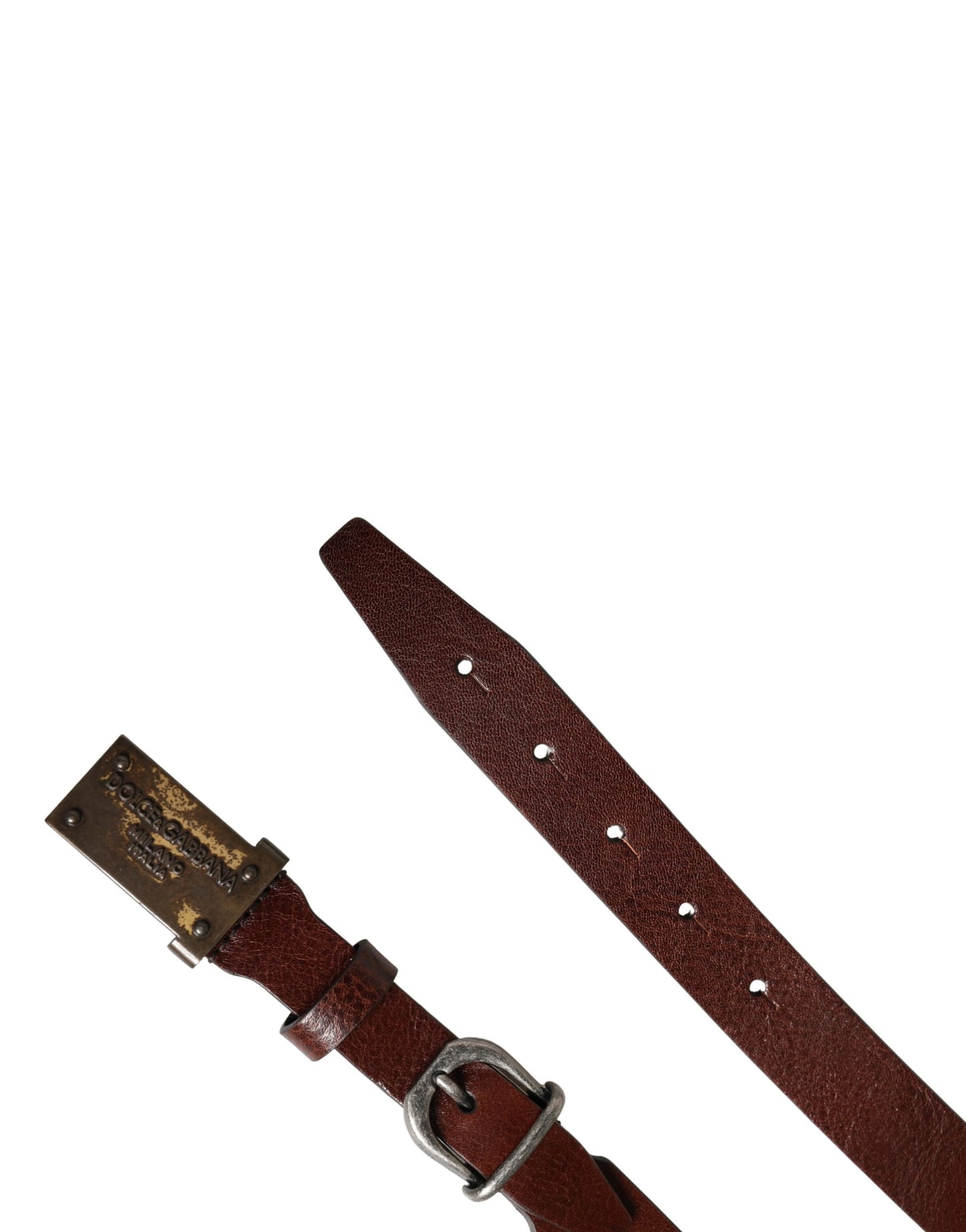 Ceinture Dolce &amp; Gabbana pour homme, en cuir marron classique avec boucle logo.