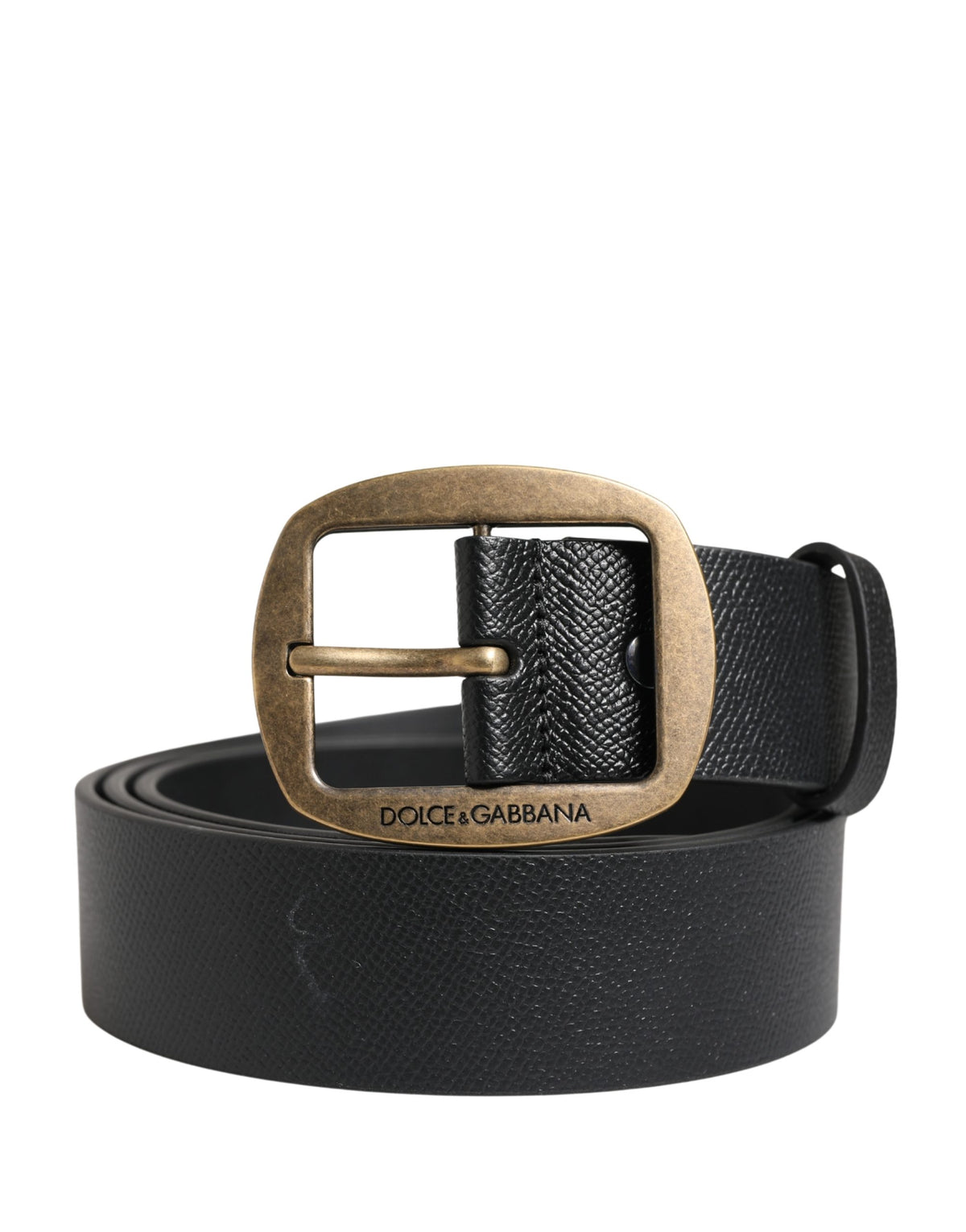 Ceinture Dolce &amp; Gabbana pour homme, en cuir noir classique avec boucle en métal