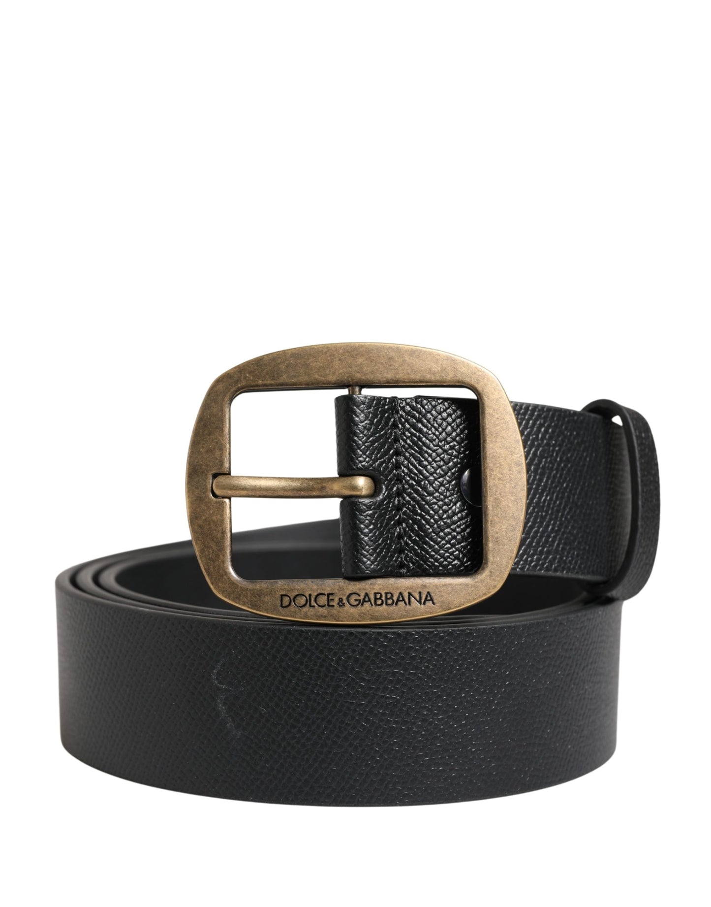 Ceinture Dolce &amp; Gabbana pour homme, en cuir noir classique avec boucle en métal
