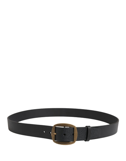 Ceinture Dolce &amp; Gabbana pour homme, en cuir noir classique avec boucle en métal